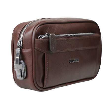 Guard Kristal Kahve Hakiki Deri Şifreli El Çantası Erkek / Kadın P1692