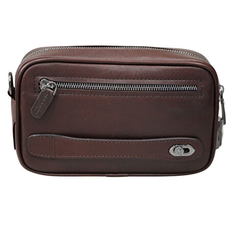 Guard Kristal Kahve Hakiki Deri Şifreli El Çantası Erkek / Kadın P1692