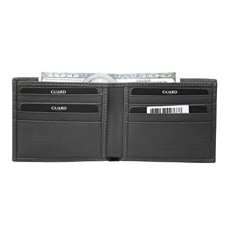 Guard Antrasit guti Mat Klasik Hakiki Deri Erkek Cüzdanı P171