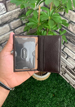 Guard Kahverengi Hakiki Deri Kartlık Erkek / Kadın P1169
