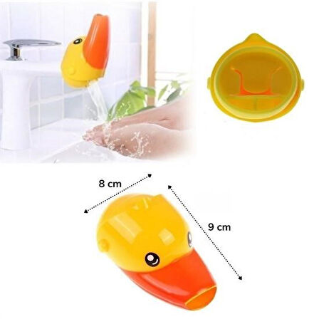 OLLEVRA Çocuklar İçin Eğitici ve Güvenli Musluk Uzatıcı Genişletici Başlık Aparatı Ördek Figürlü