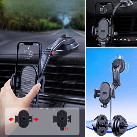 OLLEVRA Güçlü Vantuzlu Araç İçi Konsol Üstü Telefon Tutucu Aparat