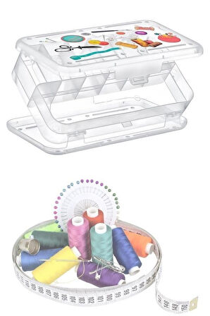 OLLEVRA Çift Taraflı Bölmeli Hobi Dikiş Kutusu Ardunio Malzeme Kutusu