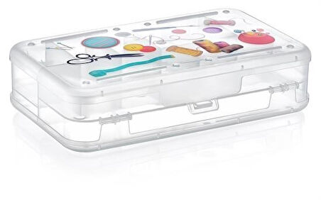 OLLEVRA Çift Taraflı Bölmeli Hobi Dikiş Kutusu Ardunio Malzeme Kutusu