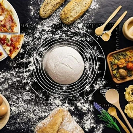 OLLEVRA Silikon Çok Amaçlı Geniş Hamur Matı Hamur Açma Matı 40*50 cm