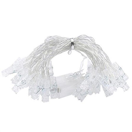 OLLEVRA Bakır Renkli Led Işıklı Fotoğraf Asma Işık Süsleme Mandalları