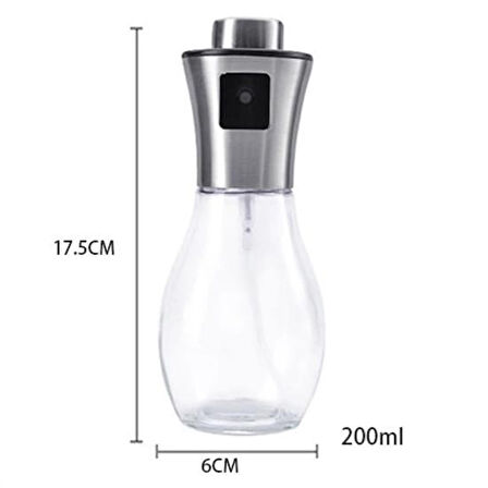 OLLEVRA Çok Amaçlı Spreyli Sızdırmaz Cam Şişe Yağdanlık Limon Sirke Sos Püskürtücü Dağıtıcı Sprey