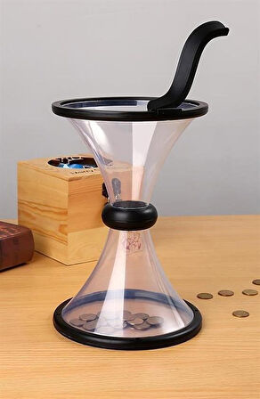 OLLEVRA Eğlenceli Huni Şeklinde İlginç Şeffaf Para Biriktirme Kumbarası