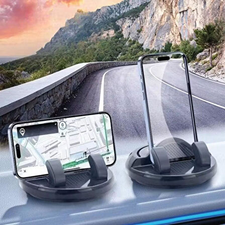 OLLEVRA Numaratörlü Araç İçi Telefon Tutucu Plastik Aparat Güçlü Yapışkanlı 360 Derece Dönebilen Su Geçirmez