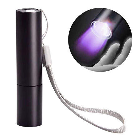 OLLEVRA Mini Cep Boy LED UV Mor Işık El Feneri USB İle Şarj Olan Oje Kurutucu Sahte Para Kontol