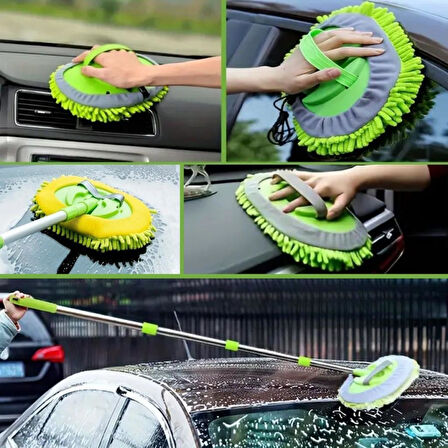 OLLEVRA Oto Yıkama Mop Seti Yedek Mikrofiber Bezli