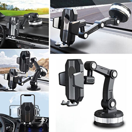 OLLEVRA Araç Içi Vantuzlu Telefon Tutucu Jel Vantuzlu Cama Takılabilen Güçlü 360 Derece Dönebilen Ayarlanabilir