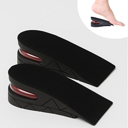 OLLEVRA Yüksek Konforlu Gizli Yükseltici Ped (Unisex) - 5 cm Boy Uzatıcı Silikon Ortopedik Topuk Tabanlık