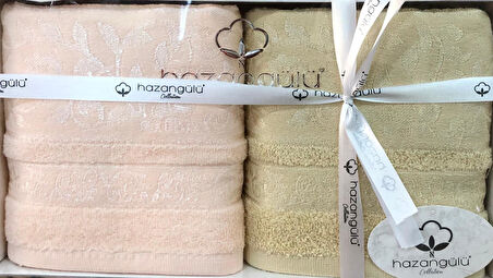Royam Hazangülü %100 Pamuklu Jakarlı 2 Li El Yüz Havlusu Seti 50 x 90