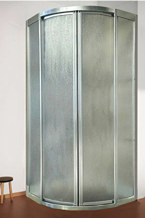 UBM Duşakabin Krom Oval Mika Camlı 90x90 (Teknesiz)
