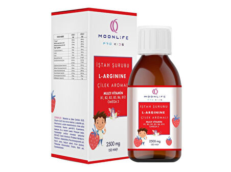 MOON LİFE L-ARJİNİN VE MULTİVİTAMİN İÇEREN SIVI TAKVİYE EDİCİ GIDA 150ML ŞİŞE