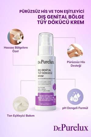 Dış Genital Bölge İçin Hassas Tüy Dökücü Krem – Pürüzsüz His ve Ton Eşitleyici 100 ml
