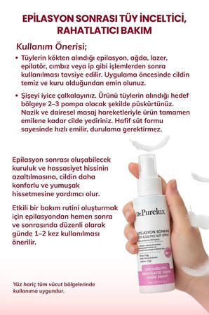 Epilasyon Sonrası Tüy Azaltıcı & Tüy Süt Sprey – Rahatlatıcı Hassas Bakım 100 ml