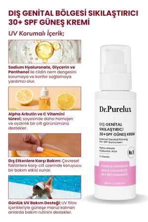 Genital Bölge Sıkılaştırıcı, Anti-Aging 30 +Spf Güneş Bakım Kremi | Ton Eşitleyici & Aydınlatıcı