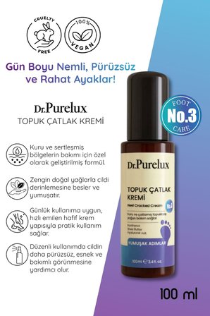 Topuk Çatlak Kremi – Shea Yağı & Hyaluronik Asit İçerikli Yoğun Nemlendirici Bakım Kremi 100 ml