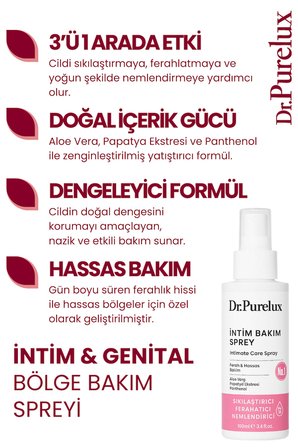Genital Bölge Sıkılaştırıcı, Koku Giderici, , Akıntı Ve Mantar Karşıtı İntim Sprey 100 ml