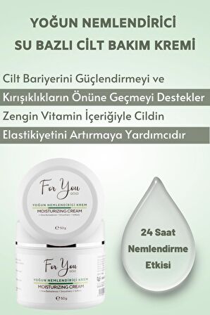 Yoğun Nemlendirici Su Bazlı Bakım Kremi (Aloe Vera & Hyaluronic Acid Moisturizing Cream 50ml)