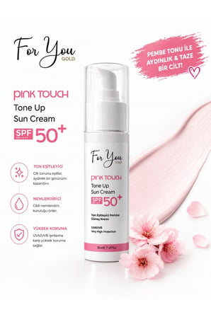 Pink Touch Spf 50 Ton Eşitleyici, Aydınlatıcı Pembe Yüz Güneş Kremi Pa Spf 50
