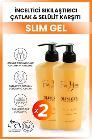 Selülit, Çatlak Gidermeye Yardımcı Ve Sıkılaştırıcı Slim Jel, Selülit Kremi (2X250 ML)