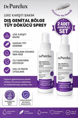 Leke Karşıtı Hassas Bölgelere Uygun Tüy Dökücü Sprey I Cilt Tonu Eşitlemeye Yardımcı 2X100ml Set