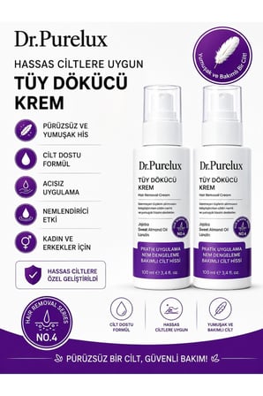 Tüy Dökücü Krem – Hassas Ciltlere Uygun Yumuşak ve Konforlu Tüy Bakımı – Shea Butter&Hyaluronik Asit 2 X 100 ml