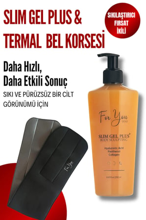 Sıkılaştırıcı, Bölgesel İncelme, Selülit Ve Çatlak Karşıtı, Slim Jel Plus& Termal Bel Korsesi