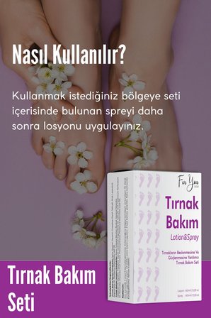 Tırnak Ayak Bakım Seti Losyon&sprey Kaşıntı, Koku, Mantar Gidermeye Yardımcı 2'li Set