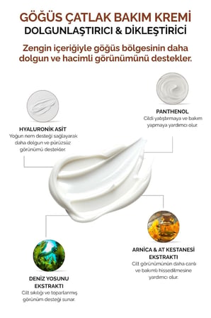 Göğüs Dolgunlaştırıcı Çatlak Bakım Kremi l Dikleştirici & Dolgun Görünüm Destekleyici 100 ml