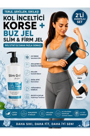 Ice Freeze Buz Jel 250 ml ve Termal Kol Korsesi 2'li Set Toparlayıcı ve Sıkılaştırıcı Bakım Desteği