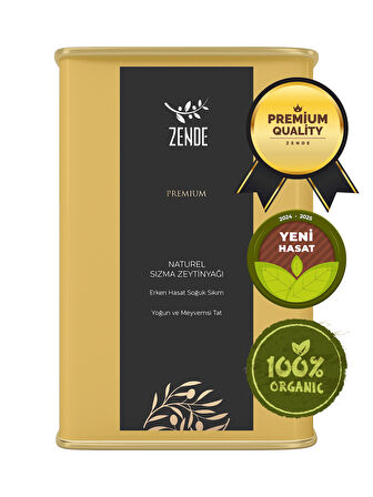 ZENDE Premium - Yüksek Polifenol 5 Lt | Erken Hasat Soğuk Sıkım Natürel Sızma Zeytinyağı