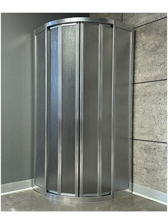 UBM Duşakabin Krom Oval Mika Camlı 80x80 (Teknesiz)