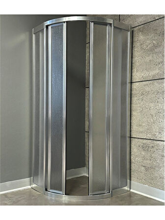 UBM Duşakabin Krom Oval Mika Camlı 80x80 (Teknesiz)