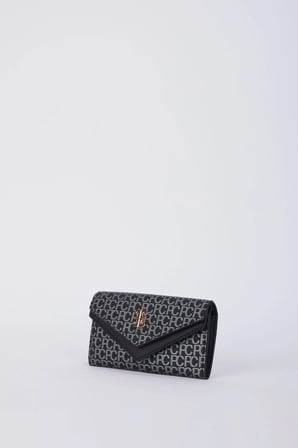 Küçük Alfabe Siyah Kadın Portföy & Clutch Çanta 06PO23K1419