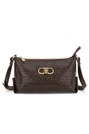 Pierre Cardin Monogram Kahve Kadın Çapraz Askılı Çanta 05PC24Y505-PMN