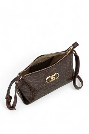 Pierre Cardin Monogram Kahve Kadın Çapraz Askılı Çanta 05PC24Y505-PMN