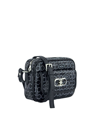 Pierre Cardin Monogram Siyah Kadın Çapraz Askılı Çanta 05PC24Y507-PMN