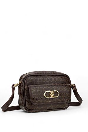 Pierre Cardin Monogram Kahve Kadın Çapraz Askılı Çanta 05PC24Y507-PMN