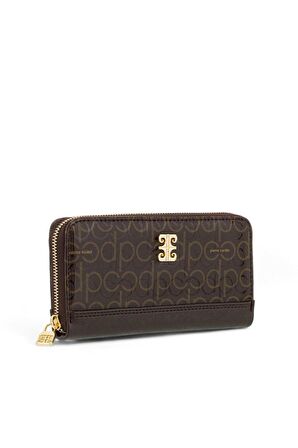 Pierre Cardin Monogram Kahve Kadın Portföy & Clutch Çanta 06PC24Y604-PMN