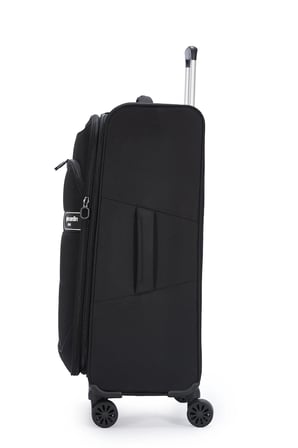 Orta Boy Siyah Valiz - Şifreli Kilit Modern Darbeye Dayanıklı 360 Tekerlekli Unisex Seyahat Valizi