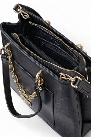 Pierre Cardin Logo Detaylı Siyah Kadın El Çantası 05PC25K101-P