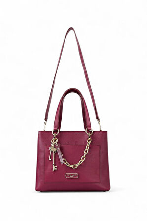 Pierre Cardin Logo Detaylı Vişne Kadın El Çantası 05PC25K101-P