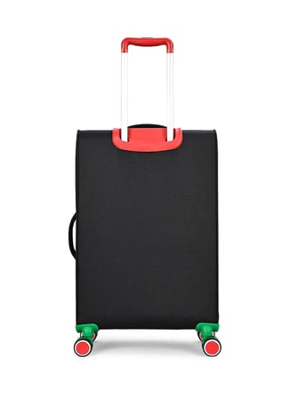 United Colors of Benetton 14BNT2900-02-S Siyah Fermuarlı Çekçekli Kumaş Valiz