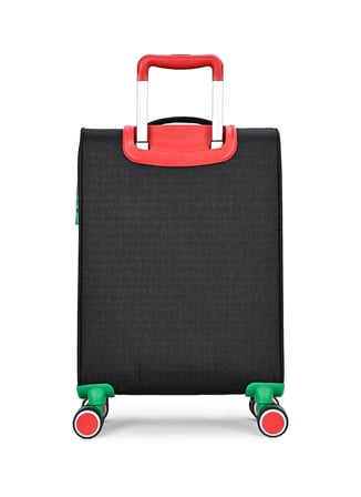 United Colors of Benetton 14BNT2900-03-S Siyah Astar Fermuarlı Unisex Çekçekli Kumaş Valiz