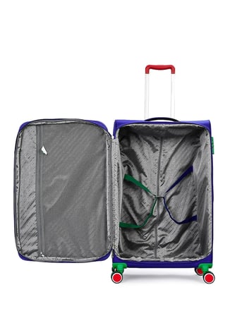 United Colors of Benetton 14BNT2900-01-SX Lacivert Unisex Fermuarlı Çekçekli Kumaş Valiz