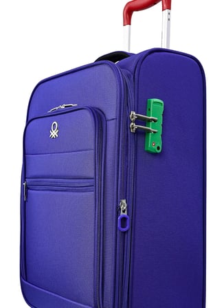United Colors of Benetton 14BNT2900-03-SX Lacivert Fermuarlı Çekçekli Kumaş Valiz